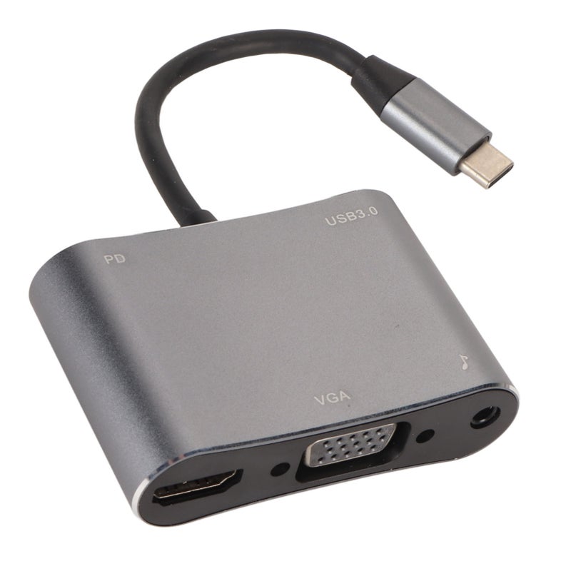 USB C Docking Station: 5 In 1 Aluminum Alloy Hub - 4K 60Hz HD Visuals 87W PD Fast Charging, Type C To VGA Adapter for Smartphones And Computers - Image 3