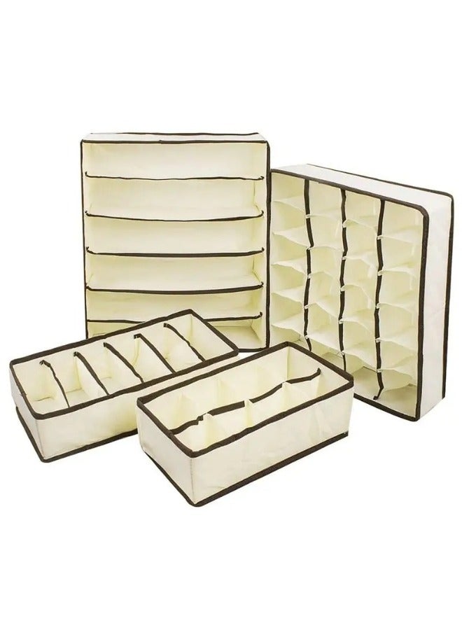 4Packs Sock Underwear Organizer Dividers, Cell Drawer Organizers Fabric Foldable Cabinet Closet Organizers and Storage Boxes for Storing Socks, Underwear, Ties  - Image 2