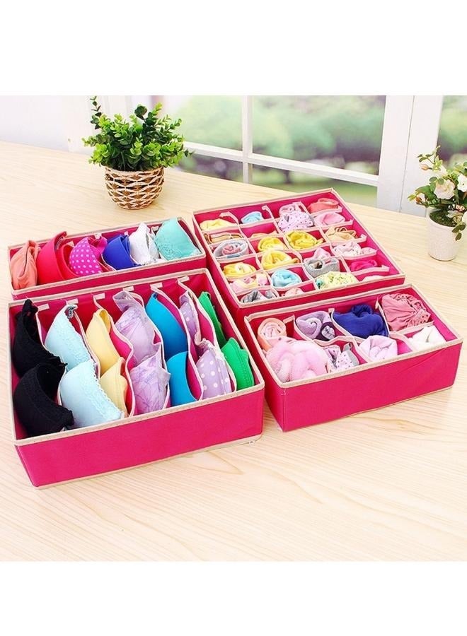 4Packs Sock Underwear Organizer Dividers, Cell Drawer Organizers Fabric Foldable Cabinet Closet Organizers and Storage Boxes for Storing Socks, Underwear, Ties  - Image 4