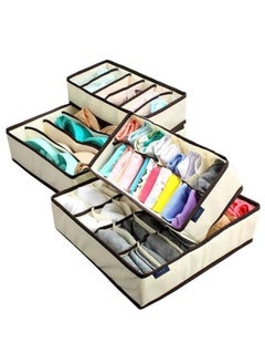 4Packs Sock Underwear Organizer Dividers, Cell Drawer Organizers Fabric Foldable Cabinet Closet Organizers and Storage Boxes for Storing Socks, Underwear, Ties - pzsku/Z0637F98A617B85CB285DZ/45/_/1698668575/8684c44b-4a39-437e-8f56-87bd09649d31