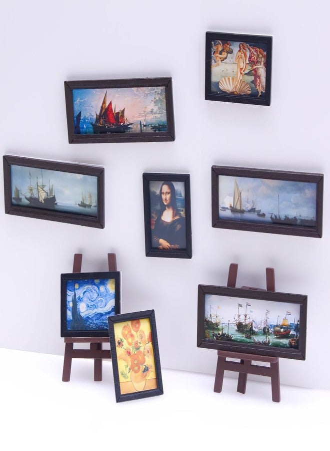 Miyxsin 17Pcs Mini Miniatures Books and Paintings Set, Assorted Miniatures Books Paintings, Mini Book house Decoration Accessories, Mini Books Paintings Model Preschool supplies(9Pcs Books+8Pcs Paintings) - Image 4