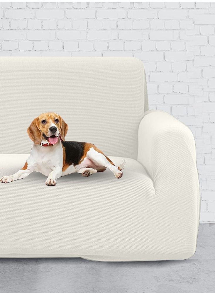 CATANES Thick Couch Covers, Sectional Sofa Stretch Slipcover Living Room Dogs Pets, Washable Durable Furniture Protector BEIGE (90cm * 140cm)  - Image 4