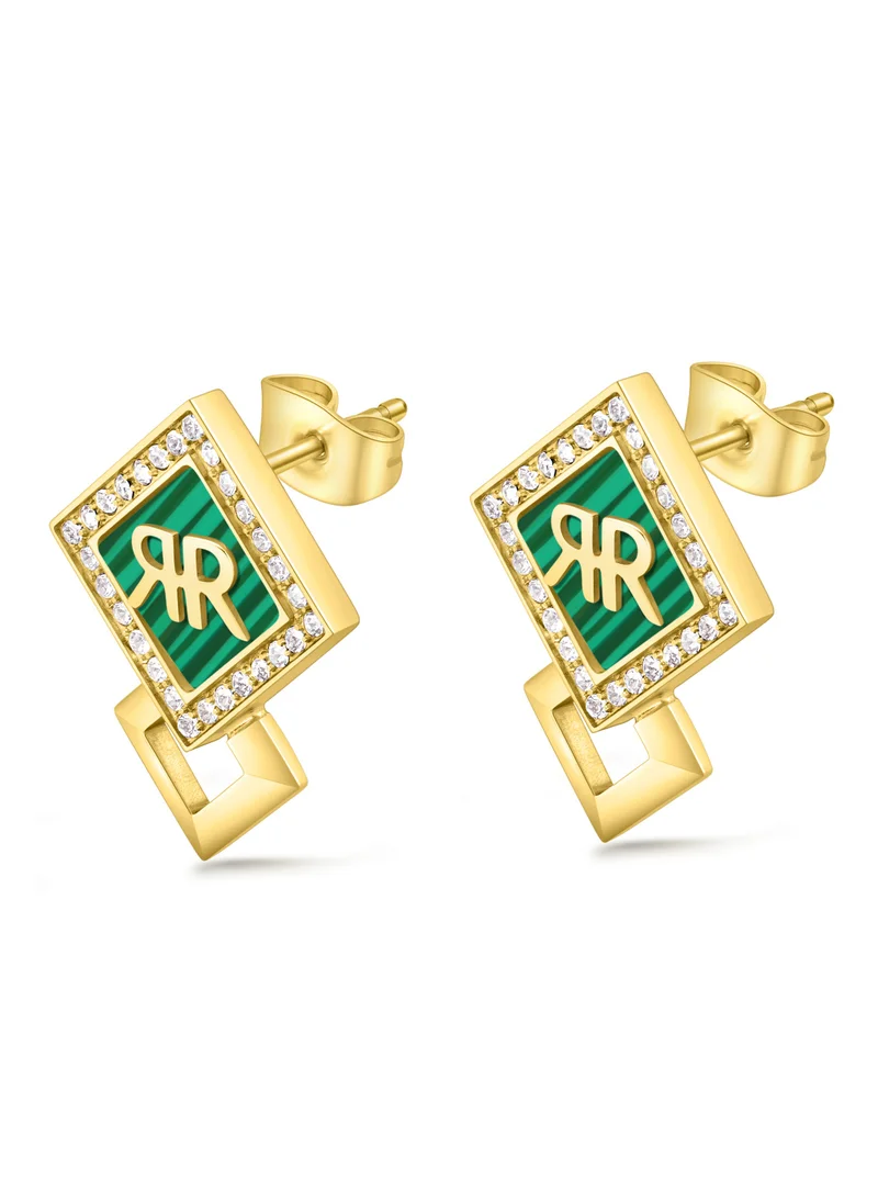 شيروتي 1881 Diamante Green and Gold Plated Earrings for Women