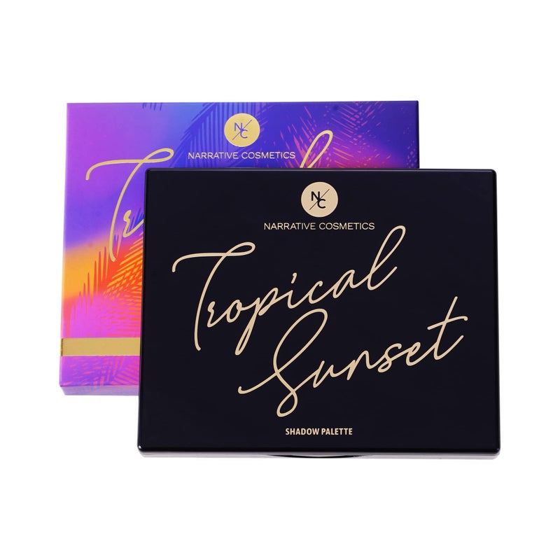Narrative Cosmetics Tropical Sunset Eyeshadow Palette, 12 Highly Pigmented Colors, Professional Talc-Free Eye Makeup - Image 2