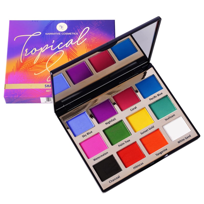 Narrative Cosmetics Tropical Sunset Eyeshadow Palette, 12 Highly Pigmented Colors, Professional Talc-Free Eye Makeup - Image 3