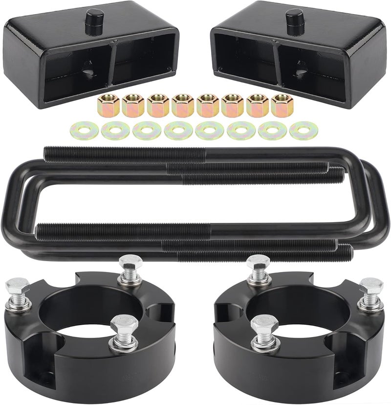 FLYCLE Leveling Lift Kits for 2005-2023 Tacoma 2WD 4WD, 3'' Front Struct Spacers + 2'' Rear Leveling Lift Blocks Kit with Extended Square U-Bolts for Tacoma - Image 1