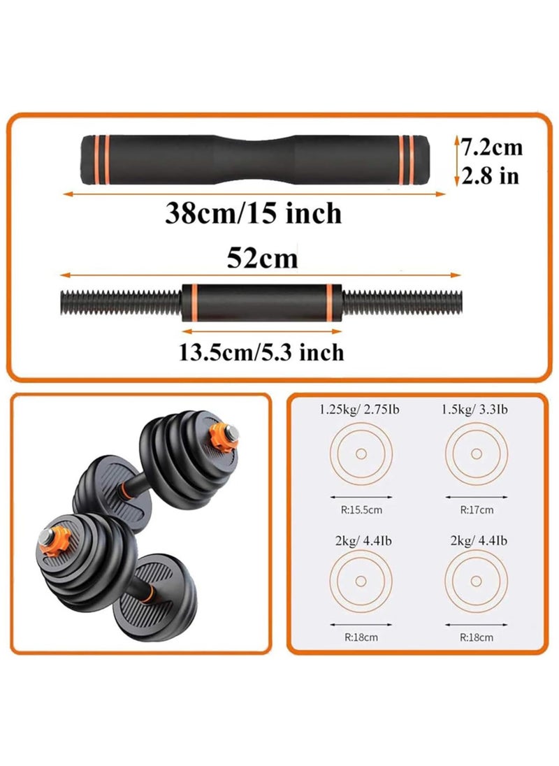 Sky Land 4-in-1 Adjustable Dumbbell, Barbell, Kettlebell & Push-Up Set for Strength Training, 15KG Dumbbell Set, Anti-Skid Handle, Environmentally Friendly Material, EM-9268-15  - Image 3