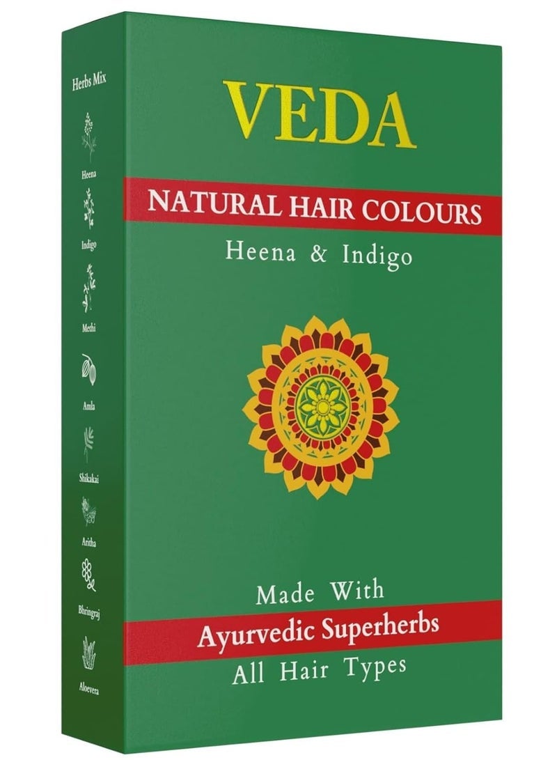 VEDA Natural Colours For Black Hair|Henna Powder, Indigo Powder, Hair Pack)|Long Lasting Natural Hair, 1 Count - Image 1