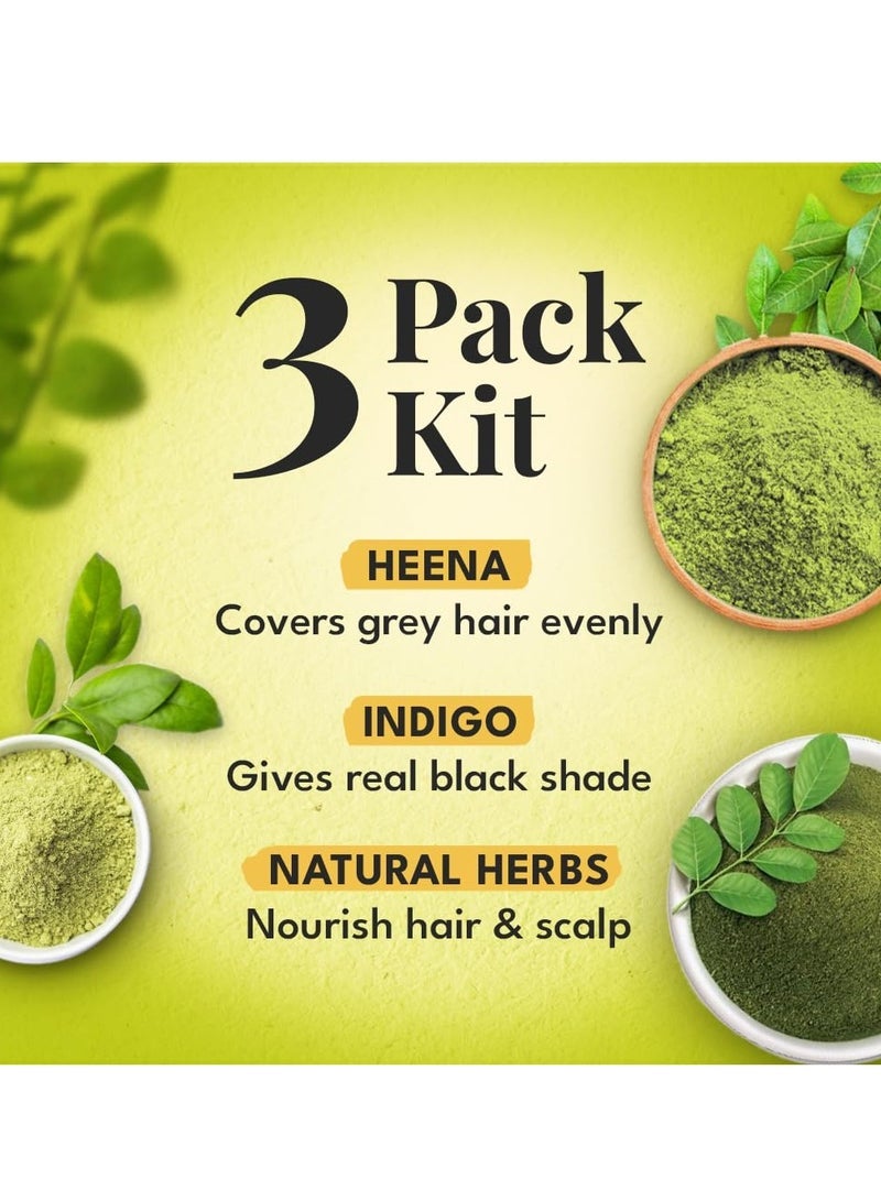 VEDA Natural Colours For Black Hair|Henna Powder, Indigo Powder, Hair Pack)|Long Lasting Natural Hair, 1 Count - Image 3