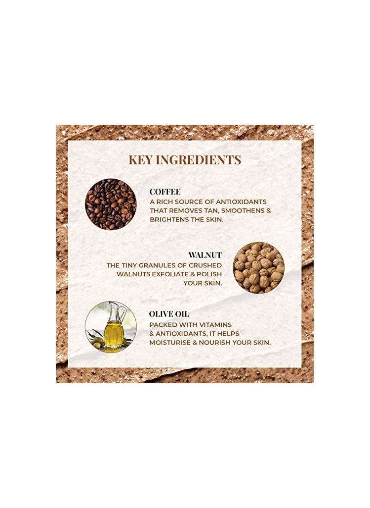 Just Herbs Just Herbs Coffee Walnut Exfoliating Detan Face & Body Scrub for Blackheads Whiteheads Removes Tanning & Glowing Skin 100 Ml  - Image 5