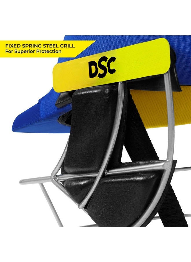 دي أس سي خوذة الكريكيت DSC Avenger PRO Premium للرجال والأولاد (شبكة فولاذية ثابتة | حزام دعم الظهر | واقي للرقبة | خفيف الوزن | المقاس: كبير (أزرق ملكي)  - Image 5