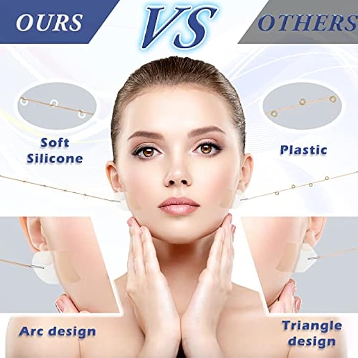 Maitys 136 Pieces Face Lift Tapes with Lifting Rope Sets 120 Pieces Face Tapes Invisible Patch Instant Facelift Band Adhesive Neck and Eye Patch for Women Ladies Beauty - Image 2