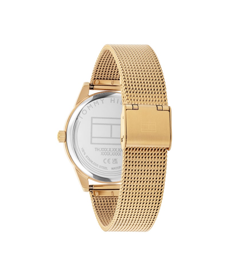 TOMMY HILFIGER Round Multifunction Women'S Ionic Plated Thin Gold Steel Case  Watch - Image 2