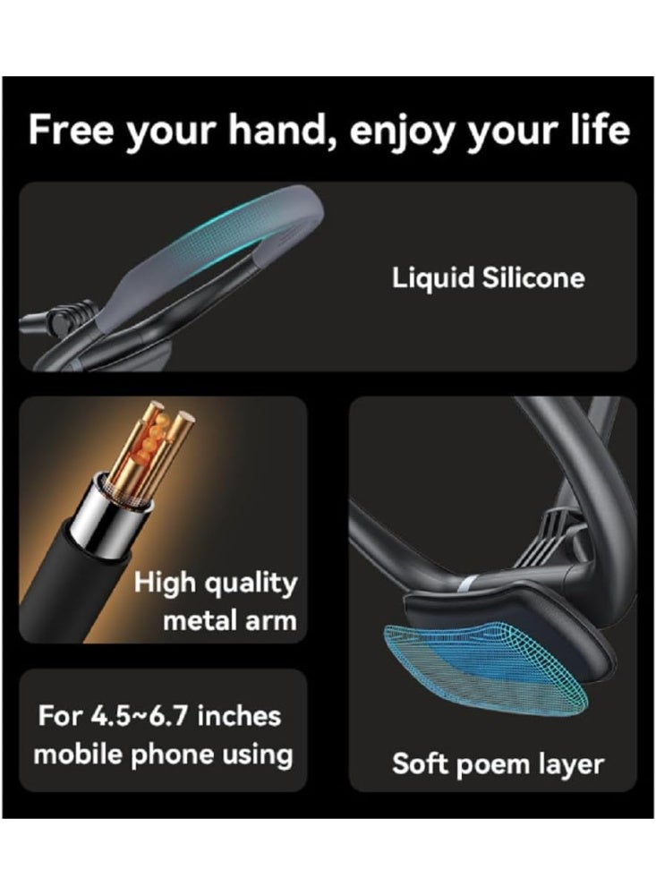 Cell Phone Stand, Neck Cell Phone Holder, Flexible Long Arm Gooseneck Phone Holder for bed, 360 Degree Free Rotation Phone Mount, Universal Multi-Functional Mobile Phone Stand for 4.7''-6.7'' Phone - Image 4