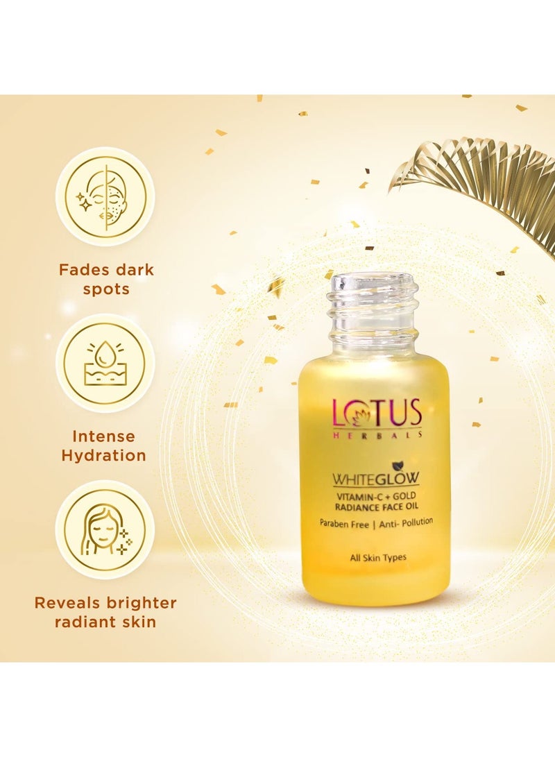 LOTUS HERBALS Lotus Herbals WhiteGlow Vitamin C and Gold Radiance Face Oil For Dull and Dry Skin Intense Hydration15ml - Image 2