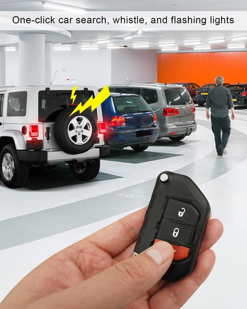 HUQUZN Remote Key Fob for Jeep Wrangler 2018-2022 & Gladiator 2020-2022, 3 Buttons, 433Mhz - Image 4