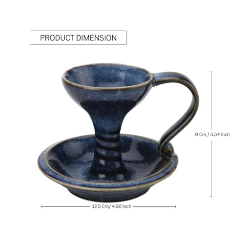 Bodhi House Ceramic Dhuna Loban Burner – Round Dhooni Dhoop Dani | Traditional Table-Top Incense Burner for Loban & Dhoop | Elegant Ceramic Home Fragrance Holder for Meditation, Puja & Purification - Image 2