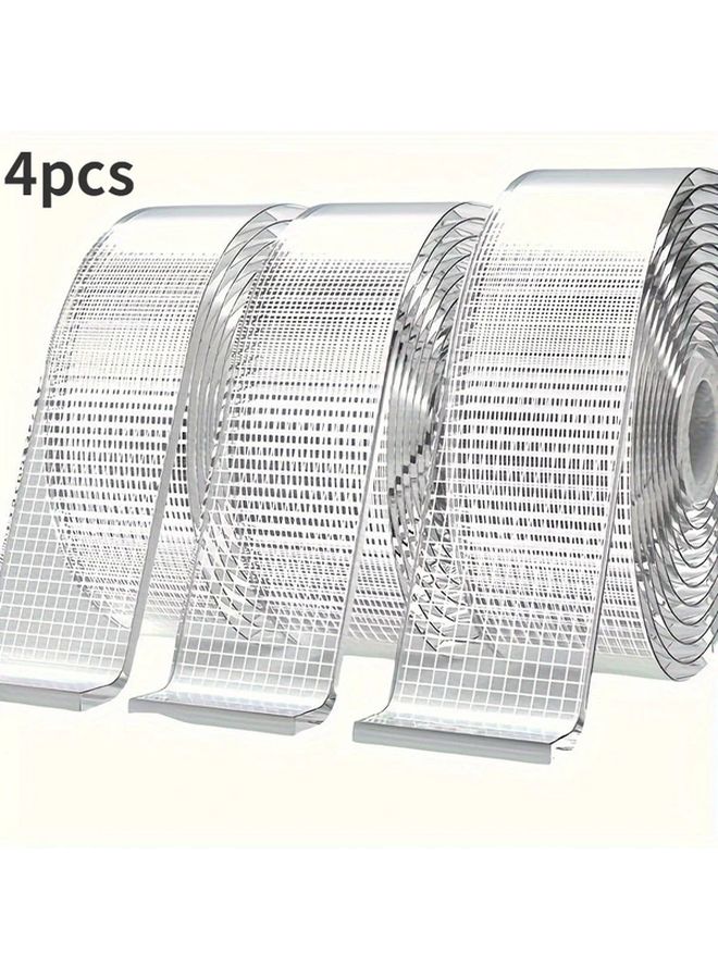 4 قطع شريط لاصق مزدوج الجوانب قوي متين شفاف مضاد للماء بعرض 2 سم وأطوال 3 م و5 م - Image 2