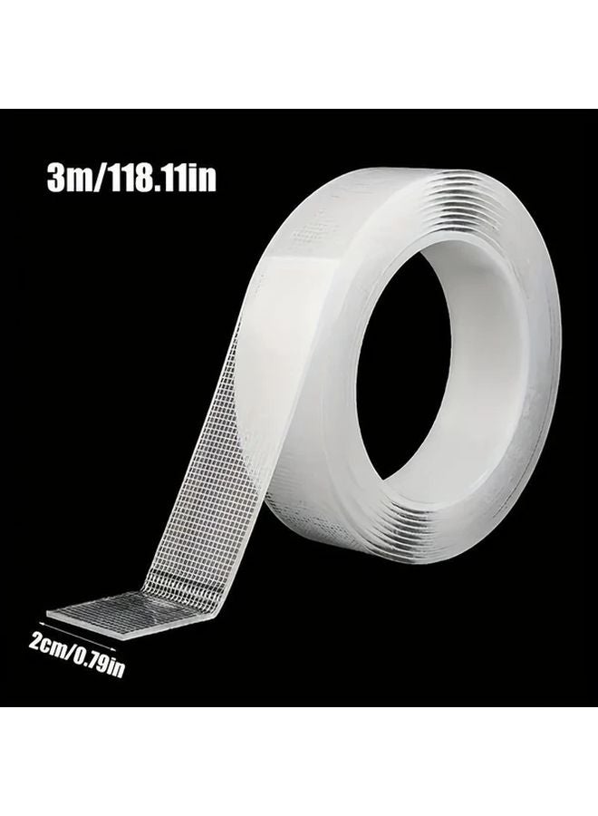 4 قطع شريط لاصق مزدوج الجوانب قوي متين شفاف مضاد للماء بعرض 2 سم وأطوال 3 م و5 م - Image 5