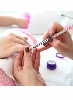 KASTWAVE Acrylic Nail Brush, 6 Sable Hair Round Oval Professional Nail Art Painting Brush With Special Liquid Glitter Handle for Manicure Pedicure Application -1 Pcs  - Image 3