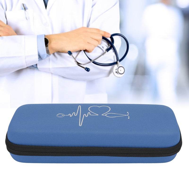Portable Household Stethoscope Storage Box Organizer Case Storage Bag ContainerDark Blue - Image 3