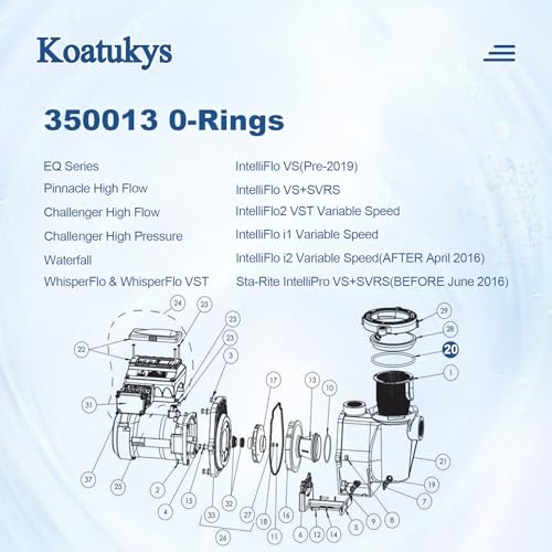 Koatukys 350013 350013Z Lid O-Ring Fit for Pentair WhisperFlo IntelliFlo Challenger and Pinnacle Pump Trap Lid (1/Pack) - Image 4