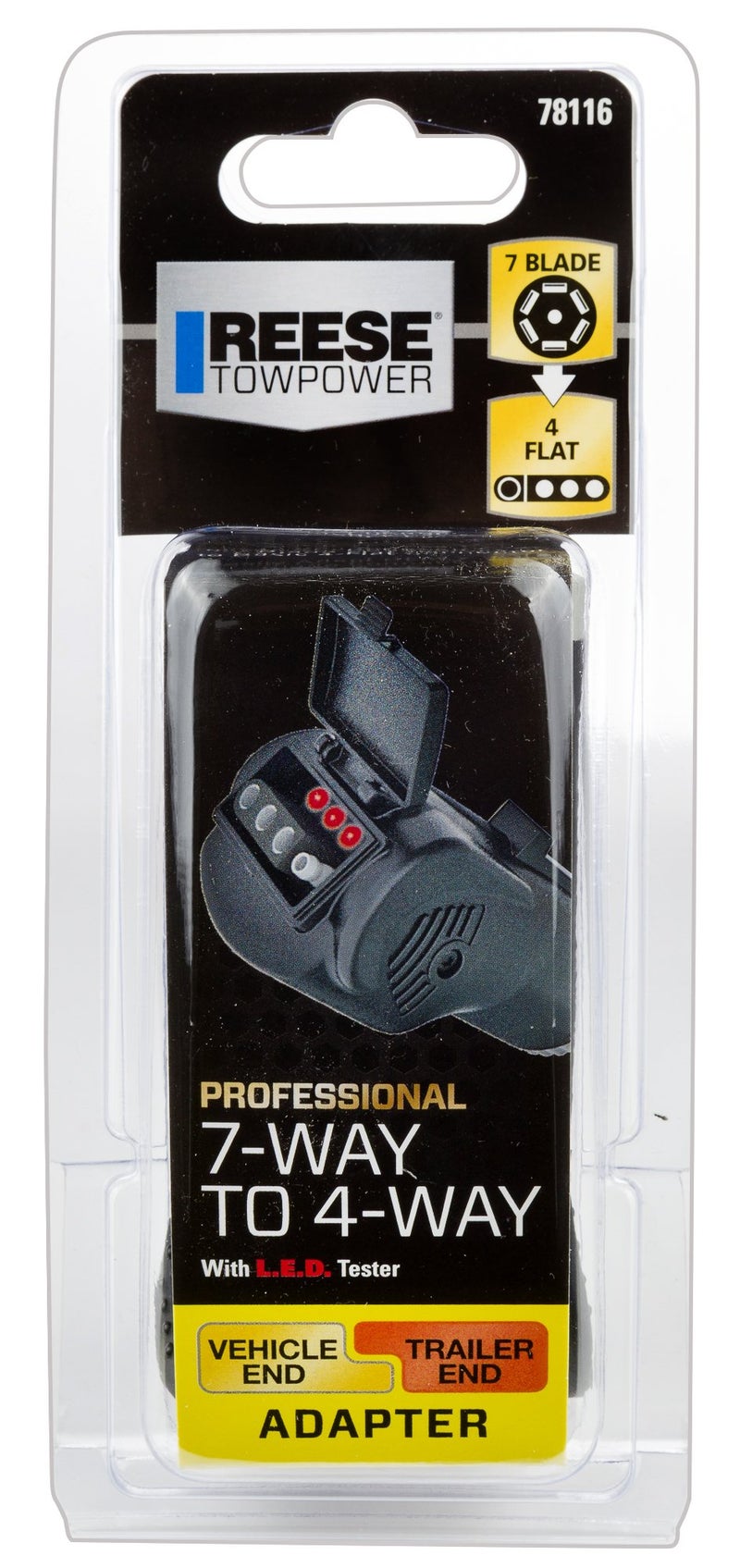 Reese ريس تو باور 78116 محول 7-طريقة شفرة إلى 4-طريقة مسطحة مع مختبر دائرة LED، عادي - Image 2