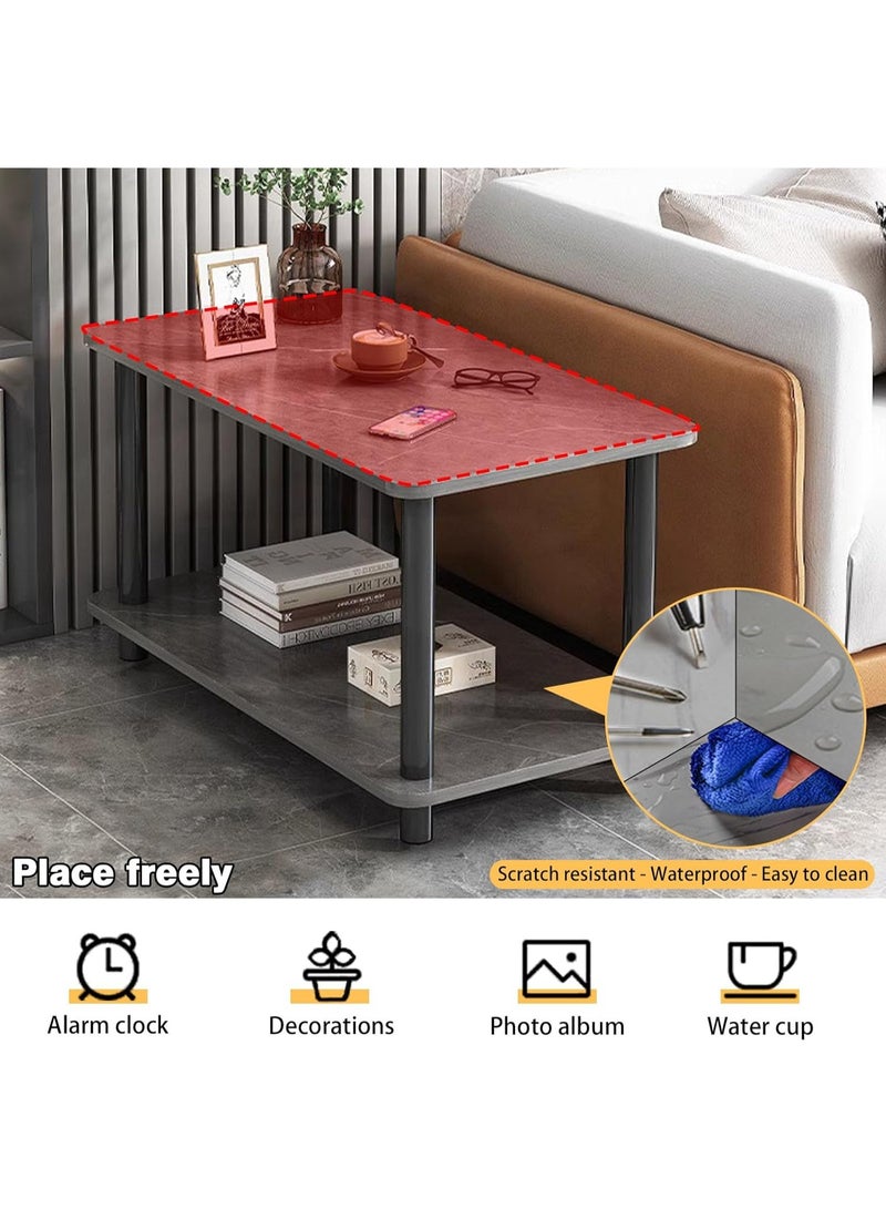 TAPIT Coffee Table 2 Tier Wooden Coffee Table Modern Sofa Table with Open Storage Space Center Table Furniture Table for Living Room Office Bedroom Reception Room (60 * 30 * 53cm) - Image 2