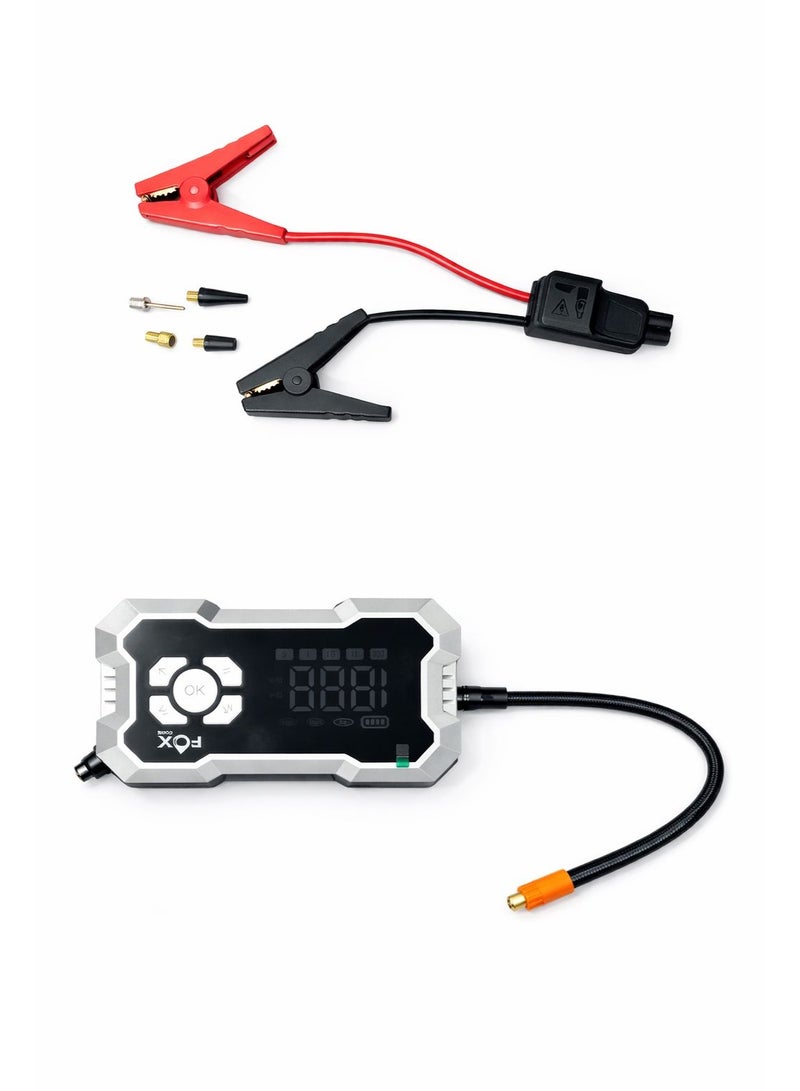 Fox AOTUO 10000A Portable Car Battery Starter with Air Compressor, 10-in-1 Portable Jump Starter, 12V Portable Power Box with 160 PSI Tire Inflator, LED Light, and Connection Cables - Image 3