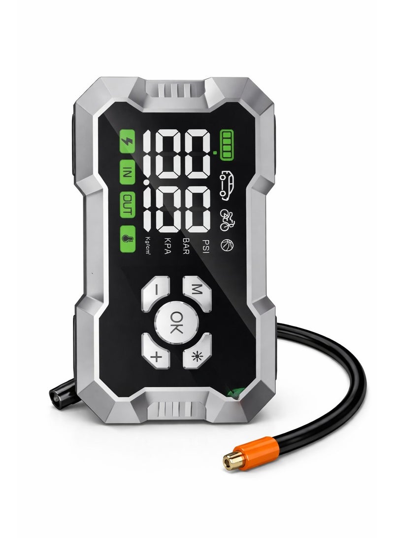 Fox AOTUO 10000A Portable Car Battery Starter with Air Compressor, 10-in-1 Portable Jump Starter, 12V Portable Power Box with 160 PSI Tire Inflator, LED Light, and Connection Cables - Image 2