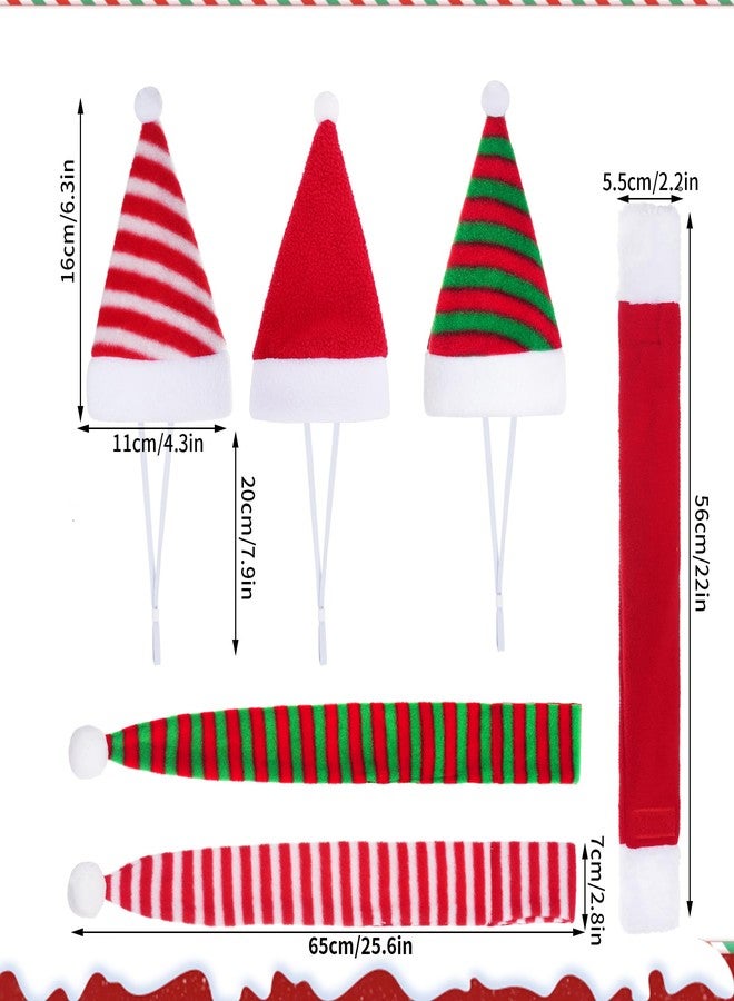 Jmkcoz 6 Pcs Pet Cat Dog Christmas Santa Hat with Scarf Christmas Costume Outfit Set Holiday Party Cosplay Dress Up Supplies for Puppy Kitten (Classic) - Image 3