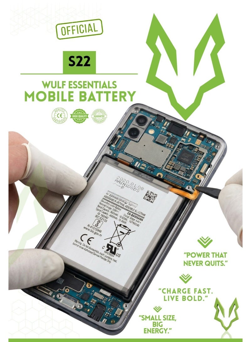 وولف إسينشيالز بطارية وولف إسينشالز المحمولة لهاتف سامسونج S22 - بطارية بديلة عالية السعة - Image 3