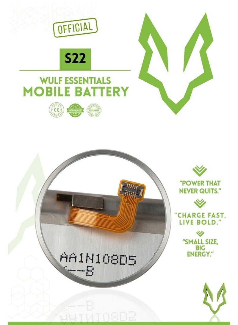 وولف إسينشيالز بطارية وولف إسينشالز المحمولة لهاتف سامسونج S22 - بطارية بديلة عالية السعة - Image 2