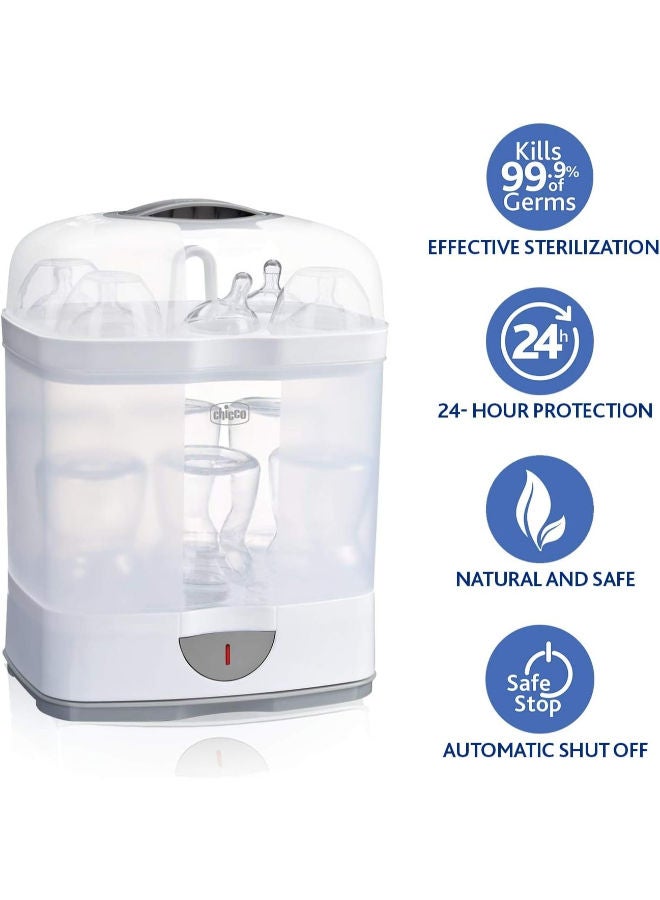 شيكو معقم شيكو 2 في 1، معقم بخار طبيعي قابل للتعديل للزجاجات، مع تكوينين، سريع وسهل الاستخدام، حتى 6 زجاجات × 330 مل، أبيض - Image 3