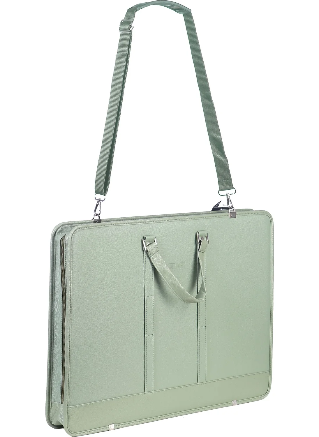 Hobi Market Art Leather Bellows Project Art Bag 40X55 Cm. Pastel Mint Green