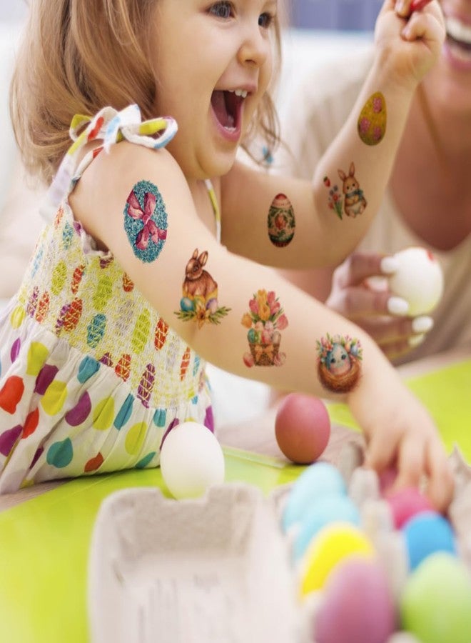 CHARLENT Glitter Easter Temporary Tattoos for Kids Easter Basket Stuffers - 74 Individually Sheets Glitter Easter Egg Bunny Tattoos for Boys Girls Easter Party Favors - Image 4