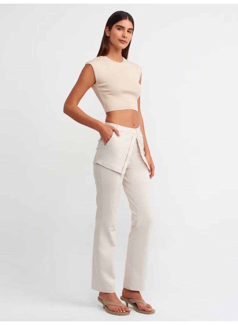 Dilvin 10525 Crew Neck Short Sleeve Knitwear Top-Stone - Image 3