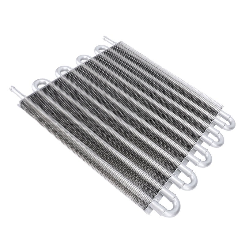 Transmission Oil Cooler 395 X 320 X 20mm Silver Aluminum Construction - Enhanced Performance Engine Oil Cooler for Most Vehicles With 5/16in ID Transmission Cooling Lines - Image 4