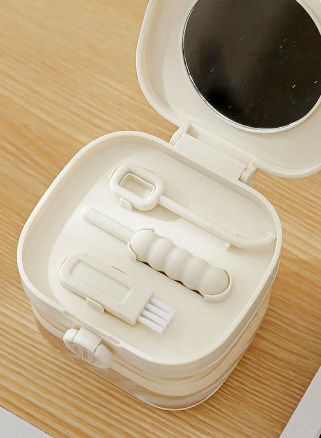 Fasola Professional Dental Appliance Cleaning & Storage Kit – Double-Layer Soaking Box with Mirror, Tools & Drainage Tray for Retainers, Aligners & Dentures | BPA-Free Portable Oral Care Organizer - Image 3