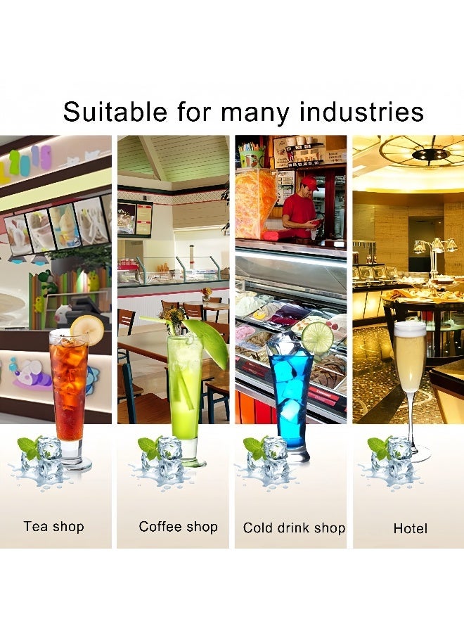 HICON Commercial Ice Maker Machine, Intelligent Cubes Ice Maker, 40kg of Ice Per 24 hours, LED Display, 32 Cubes Per 15 Min, Ideal for Tea Shop, Coffee Shop, Cold Drink Shop, Hotel HZB-40F/A Black - Image 4