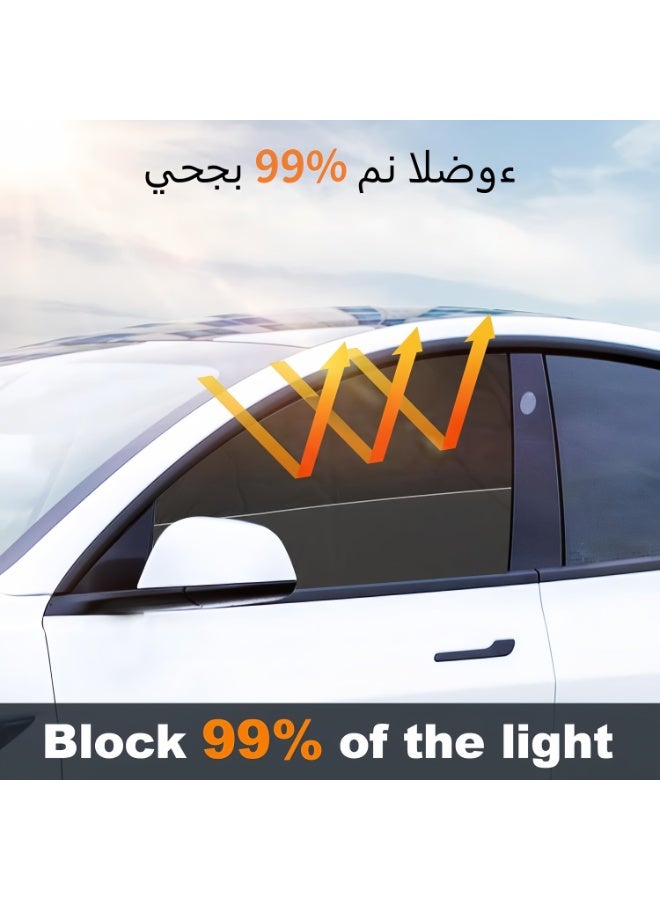 4 Pcs Car Window Shades, Magnetic Privacy Curtains, Side Window Sun Shades, UV Protection Sun Shades, 100% Light Block Car Window Covers with Cooler Feeling - Image 3