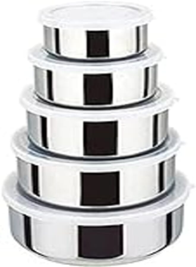 Set of stainless steel cans 5 pieces