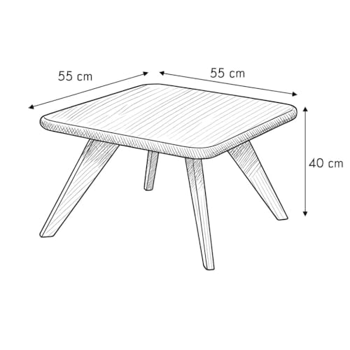 ADVRZO Solid Sheesham Wood Squre Coffee Table for Living Room | Modern Center Table with Sturdy Triangular Legs | Wooden Tea Table for Home & Office (Squre Coffee Table, 56x56X41CM) (Asthetic) - Image 2