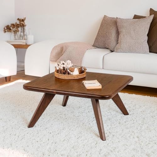 ADVRZO Solid Sheesham Wood Squre Coffee Table for Living Room | Modern Center Table with Sturdy Triangular Legs | Wooden Tea Table for Home & Office (Squre Coffee Table, 56x56X41CM) (Asthetic) - Image 3