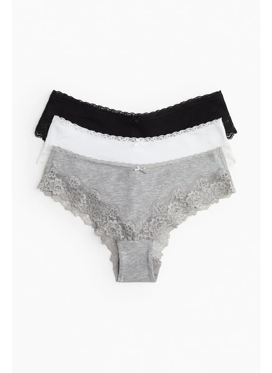 اتش اند ام 3-Pack Lace-Trimmed Hipster Briefs