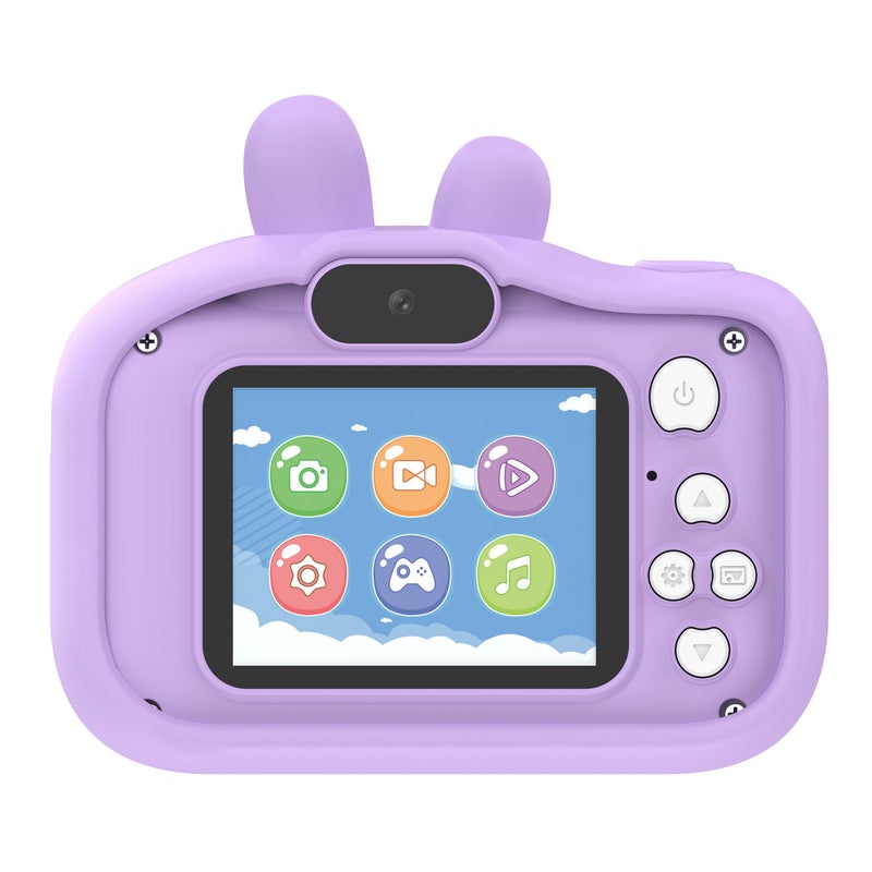 Kids Camera: Purple 32G Memory Card Card Reader HD AI Autofocus - Drop Resistant Silicone Case Mini SLR for Toddlers Young Photographers Home Outdoor Play - Image 1
