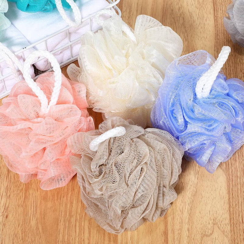 Healeved 7pcs Bath Loofah Body Scrubber Exfoliating Shower Puff Mesh Balls Set for Daily Bathing and Skin Cleansing - Image 4