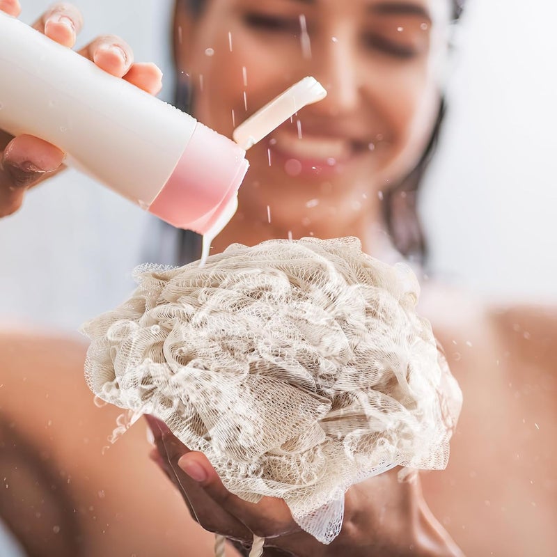 Healeved 7pcs Bath Loofah Body Scrubber Exfoliating Shower Puff Mesh Balls Set for Daily Bathing and Skin Cleansing - Image 3