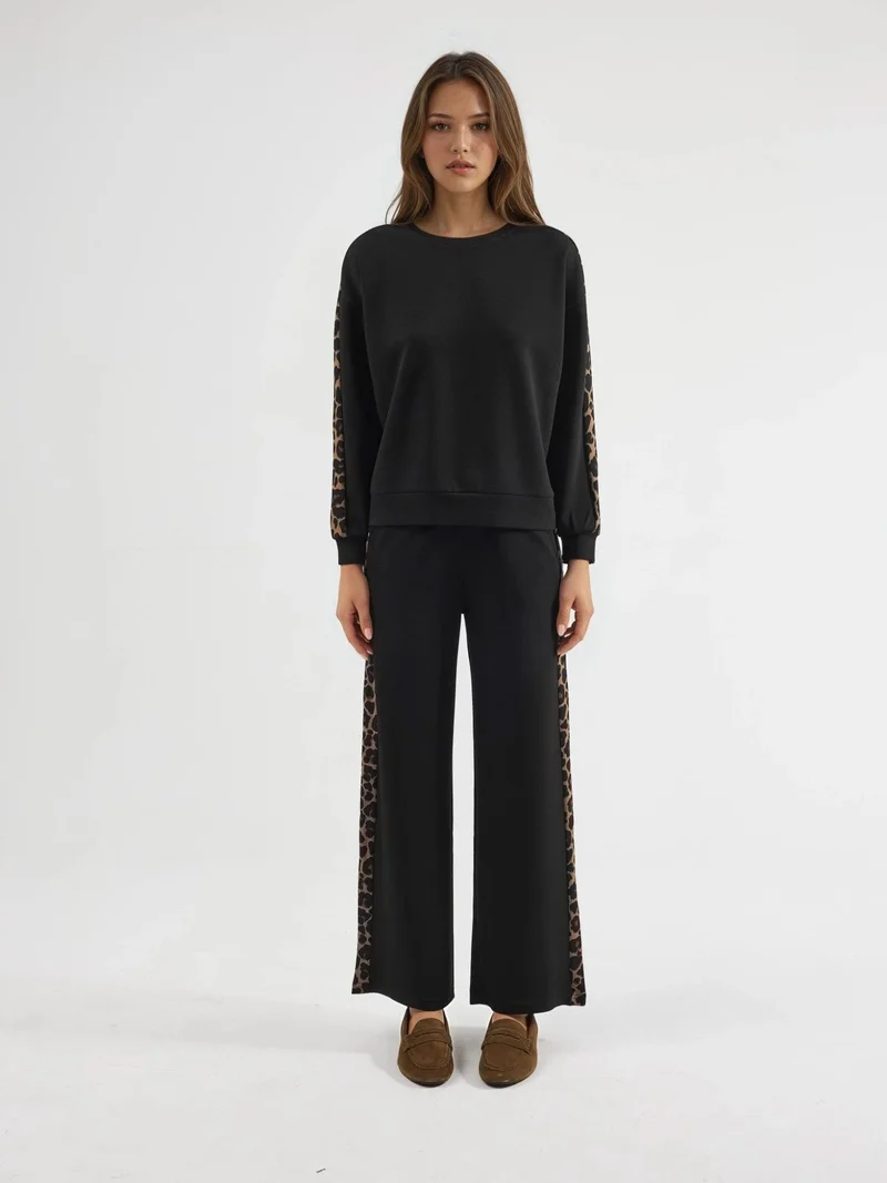 Leopard Print High Waist Two-Piece Coord Set Bersan Collection