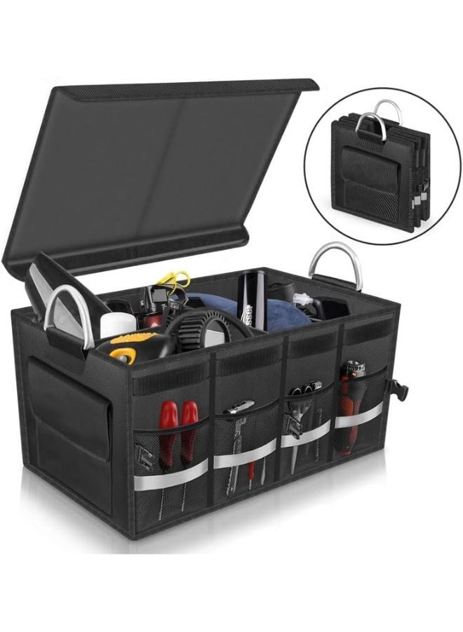 car trunk organizer, foldable storage box, car storage, SUV organizer, car accessories, waterproof car organizer, car bag, car cleaning box, cargo storage, car tools box, Saudi car accessories - Image 1